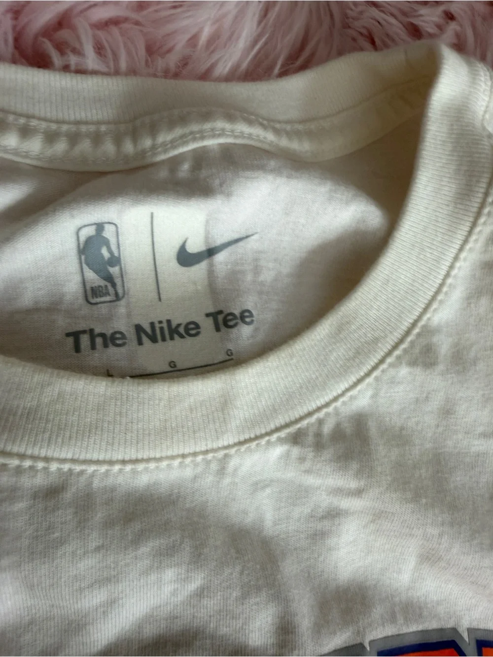 Nike White Crewneck Tee with Subtle Gray Logos